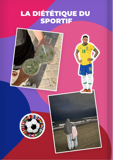 Page La diététique du sportif : photos de boissons matcha et balade sur la plage